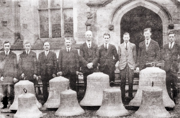 the new church bells, recast from the five old ones in 1925