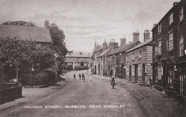 view of church street in burbage during the 1920s