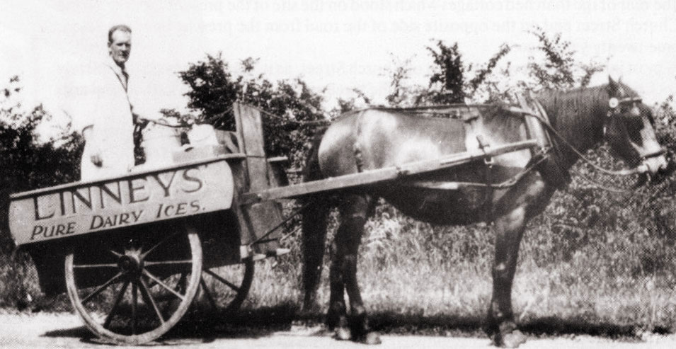 mr ashby in linneys ice cream cart