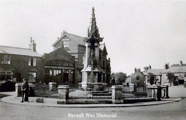 top town and the war memorial in barwell leicestershire