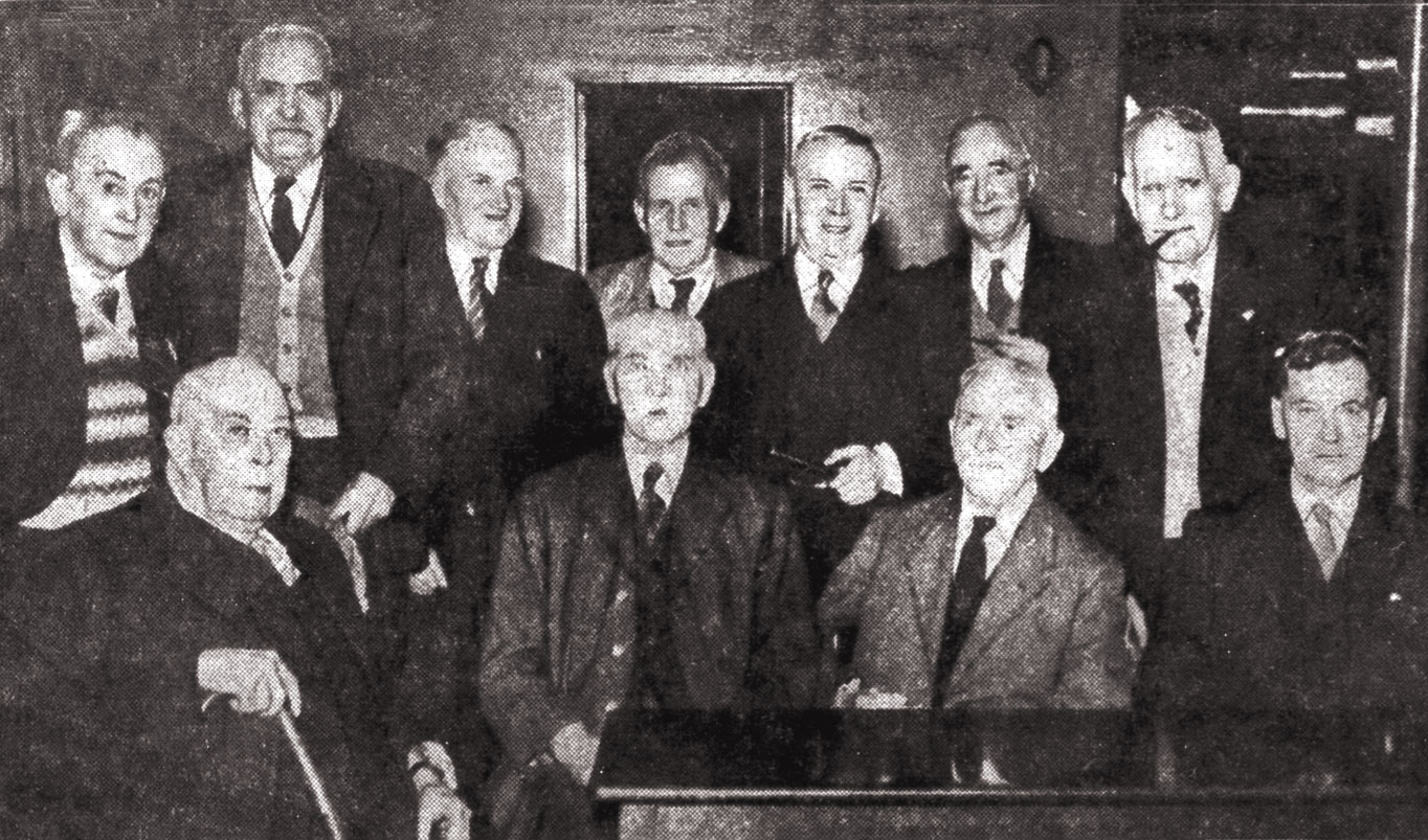 A photograph taken during the 1950s, 'Big Spoff' Charlton is the tallest, second left at the back.