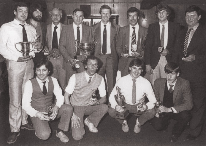 Happy trophy recipients at the dinner in 1984