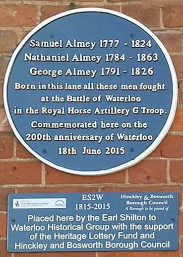 Blue Plaque for Samuel, Nathaniel & George Almey