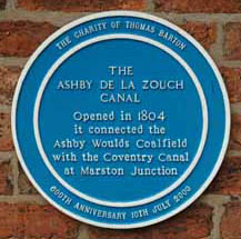 Blue Plaque for The Ashby de la Zouch Canal