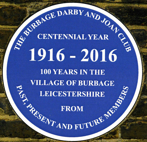 Blue Plaque for Darby and Joan Club
