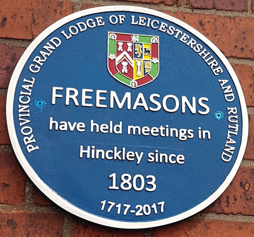 Blue Plaque for Hinckley Freemasons