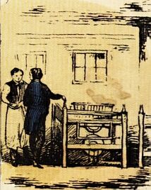 A stocking frame, mid-19th century