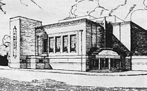 Architect's perspective of the cinema as originally envisaged