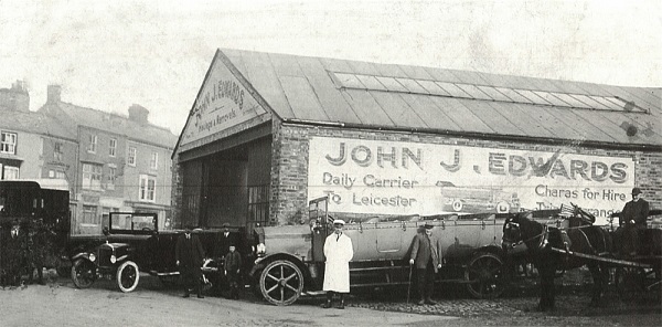 JJ.Edwards Garage on the corner of Regent Street and Horsefair c.1925