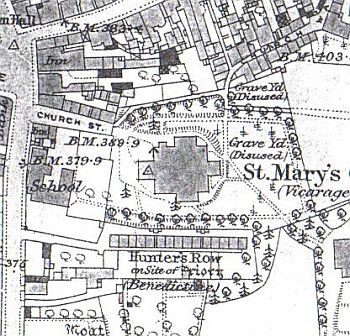 map showing hunters row, hinckley