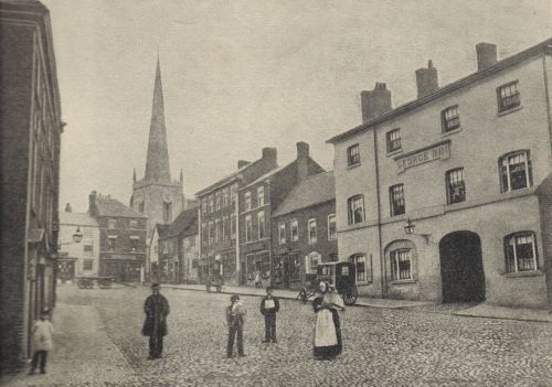 Market Place in the 1870s. Note cottages on site of present Midland Bank.