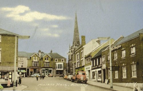 Market Place in 1950, showing rebuilt George Hotel