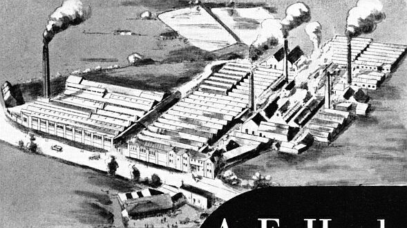 Aerial view of Sketchley Dye Works in about 1940