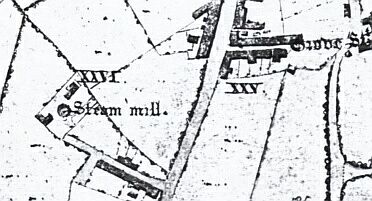Steam Mill as shown on Edward Phillips map of 1818