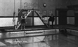 Interior of baths shortly after opening.