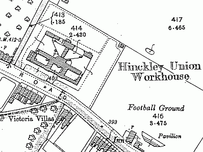 Hinckley Union Workhouse from the 1884-5 Ordnance Survey