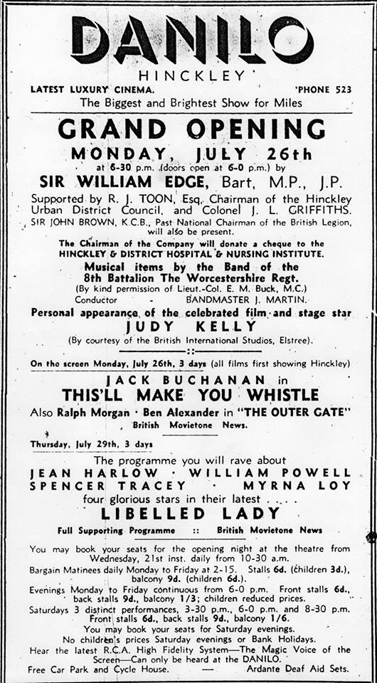 The opening announcement of The Danilo 1937