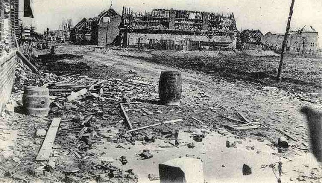 A street in Neuve Chapelle after the battle in March 1915